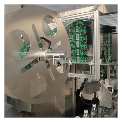 W pełni automatyczna maszyna do etykietowania rękawów termokurczliwych z pojedynczą głowicą / wyposażenie do butelek PVC z tunelem termokurczliwym