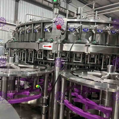Plastik PET Szkło 3 w 1 Monoblok Linia do przetwarzania napojów bezalkoholowych Funkcja zatrzymania awaryjnego
