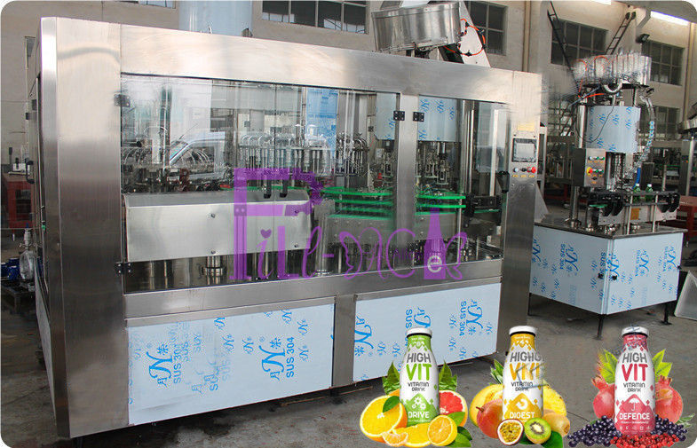 Maszyna do napełniania butelek szklanych Automatyczna maszyna do napełniania butelek z sokami i herbatą 6000 - 8000BPH