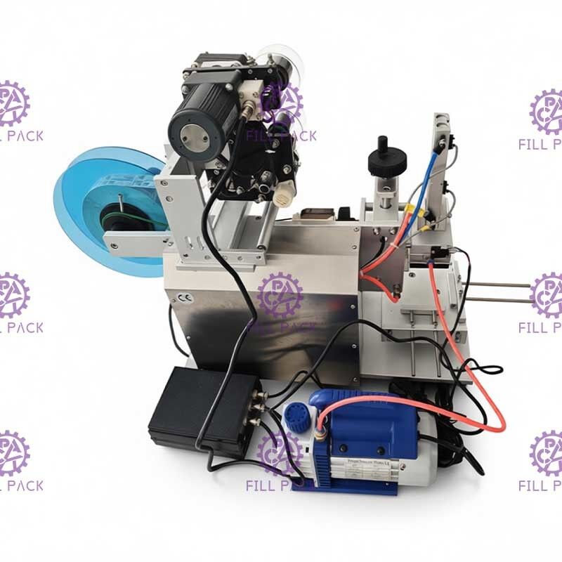 Samoprzylepna maszyna do etykietowania butelek 1800BPH Półautomatyczna do kwadratowych butelek z 3 stron